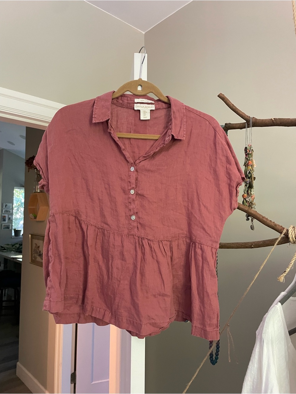 Cynthia rowley linen top oversized small